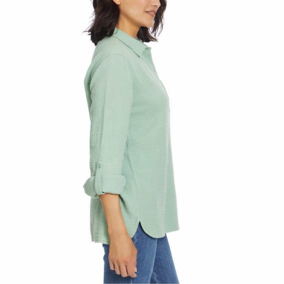 Ladies Ann Klein Gauze Top - Picture 2 of 3